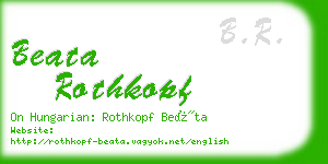 beata rothkopf business card